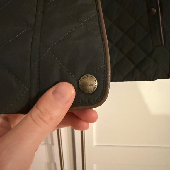 Ralph Lauren Quilted Army Green Fall Vest - Picture 2 of 6